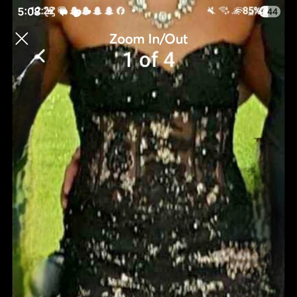 Jovani Black and Gold Embellished Gown - Picture 5 of 6